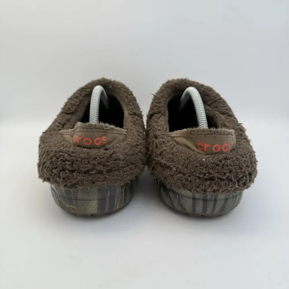 Crocs Unisex CAMO Fleece Lined Clogs Mens Size 10 Womens 12 Comfort Slip on Shoe